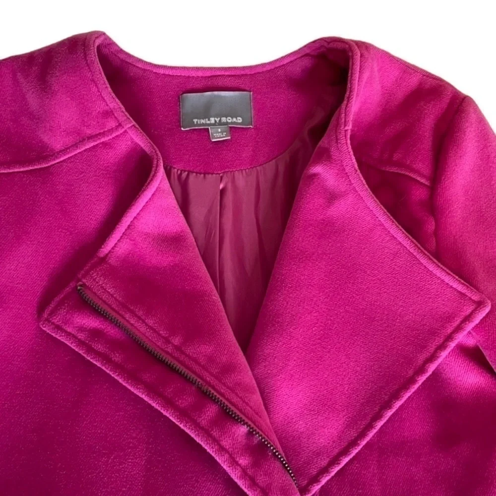 Tinley Road Pink Moto Blazer Warm Barbiecore Jacket Size S